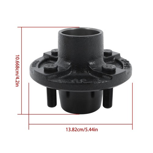 DURAFORCE 4 on 4" Bolt Circle Trailer Hub w/ Bearing Kit & 1" Square BT8 Trailer Spindle
