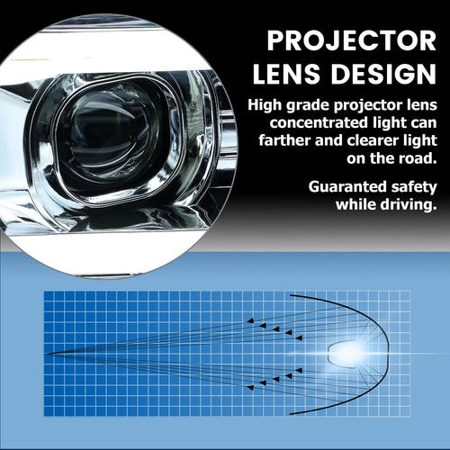 Pair LED Projector Headlights Headlamps for 2008 2009 2010 Ford F250 F350 F450