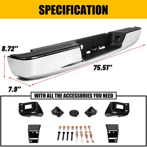 Rear Bumper Black Step for 2002 2008 Dodge Ram 1500 2003 2009 Ram 2500 3500