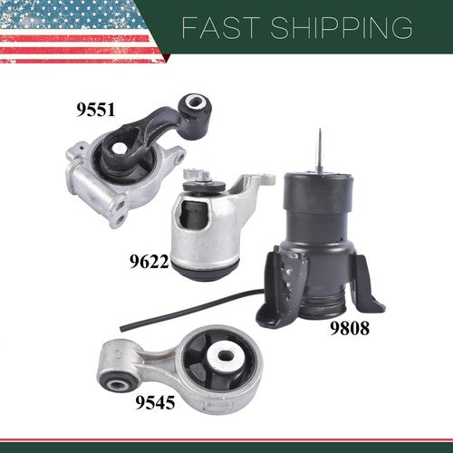 DURAFORCE 4PCS Motor Mount for Nissan Altima 3.5L 2007-2012 Nissan Maxima 3.5L 2009-2014