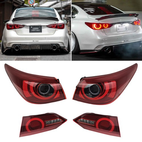 DURAFORCE LED Tail Lights Turn Signal 400R Style for 2014-2017 for Infiniti Q50 V37
