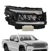 DURAFORCE Headlamp Clear Full LED Passenger Black For Nissan Frontier 2022-2024 Headlight