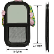 DURAFORCE 12" x 22" Vertical Slide RV Window w/Trim Ring & Mounting Kit For Cargo Trailer