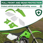 DURAFORCE 7Pcs Plastics Kit Fairing Bodywork Set For Kawasaki KX125 KX250 1994-1998 1996