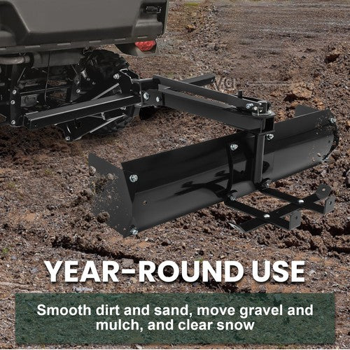 DURAFORCE 40" Steel Adjustable Tow Behind Box Scraper Blade For Lawn Garden Tractors