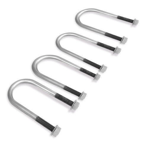 DURAFORCE Trailer U Bolt Kit for 2 Inch Axle Tube 6 Inch Long Set Of 4 Bare Metal