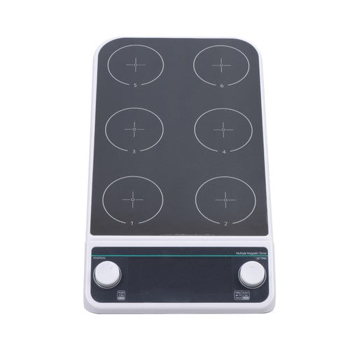DURAFORCE 6x500ml 6 Position Magnetic Stirrer 50-1200RPM 120℃/248℉ Multi-Position Magnetic