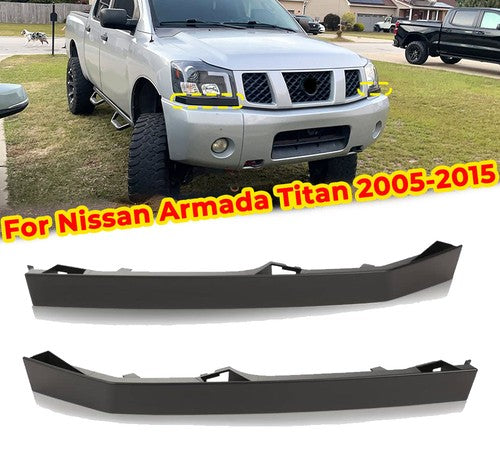 DURAFORCE Front Headlight Molding Trim Fillers for 2004-2015 for Nissan Titan Armada