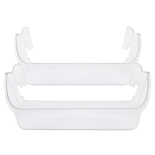 #240323002 Bottom Door Shelf Lower Bin Polycarbonate For Frigidaire 2Pcs