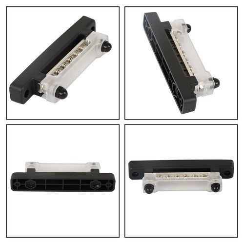 DURAFORCE Bus Bar Power Distribution Terminal Block Red & Black 6 Way 48V 150A Busbar