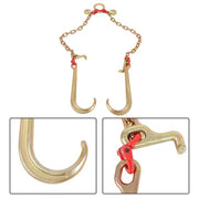 DURAFORCE 5/16" x 2' V Type Towing G80 Chain Bridle with 15" J and Grab Hooks Steel