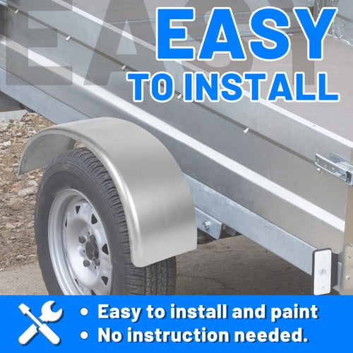 Pair Round Single Axle Trailer Fenders Backs for 14-16 Inch Wheels