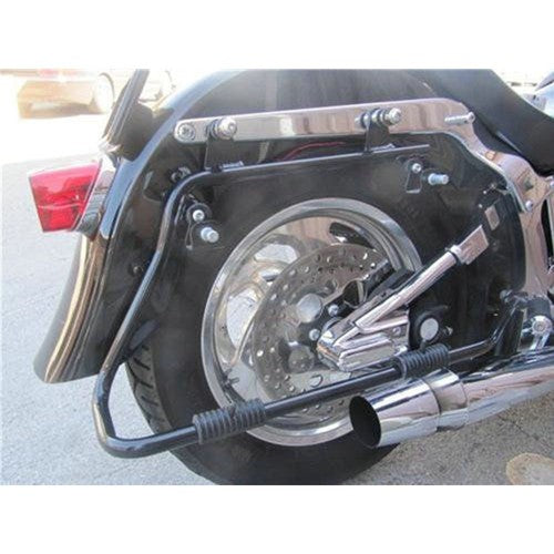 DURAFORCE For Harley Softail Fatboy Hard Saddlebag Saddle Bags Black Conversion Brackets