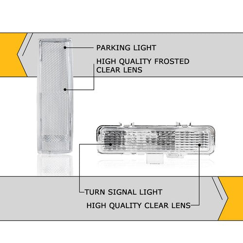 Front Corner Bumper Signal Lights Parking Lamps for Chevy Blazer 83 94 S10 82 93