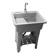 DURAFORCE 65 Freestanding Sink Commercial Laundry & Utility Room Sinks with Faucet Gray