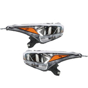 DURAFORCE Pair Headlights Assembly Set Fit Clear Lens Chrome For Nissan Versa 2020-2021