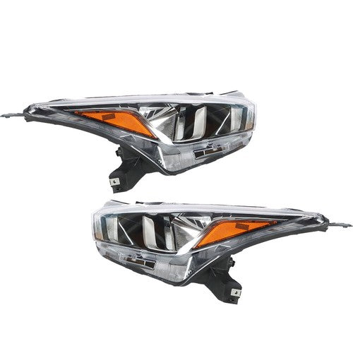 DURAFORCE Pair Headlights Assembly Set Fit Clear Lens Chrome For Nissan Versa 2020-2021