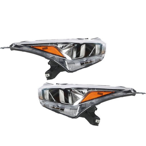 DURAFORCE Pair Headlights Assembly Set Fit Clear Lens Chrome For Nissan Versa 2020-2021