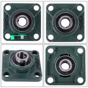 DURAFORCE 10 Pcs UCP204-12 Pillow Block Flange Bearing 3/4" Bore 4 Bolt Solid Base