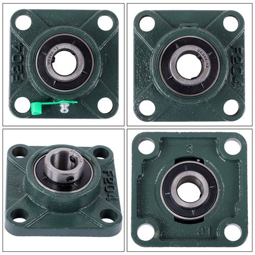 DURAFORCE 10 Pcs UCP204-12 Pillow Block Flange Bearing 3/4" Bore 4 Bolt Solid Base