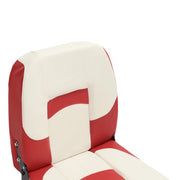 DURAFORCE Boat Seat Low Back Folding Fishing White+Red Seat Captain Chair Foam Padding