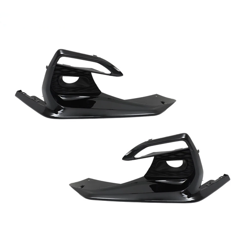 DURAFORCE Front Bumper Fog Light Lamp Covers Bezels For Infiniti Q50 Sport 2018-2021 Black