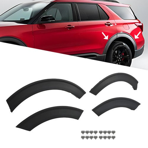 DURAFORCE NEW 4Pcs Wheelhouse Molding Fender Flares Left For Ford Explorer 2020 2021 2022
