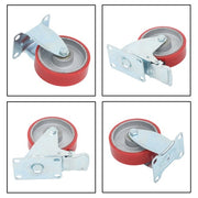 DURAFORCE 4 Inch - 4 Industrial Casters - two with brakes, two without