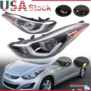 DURAFORCE For 2014 2015 2016 Hyundai Elantra Headlights Assembly Left Right Pair w/ Bulbs