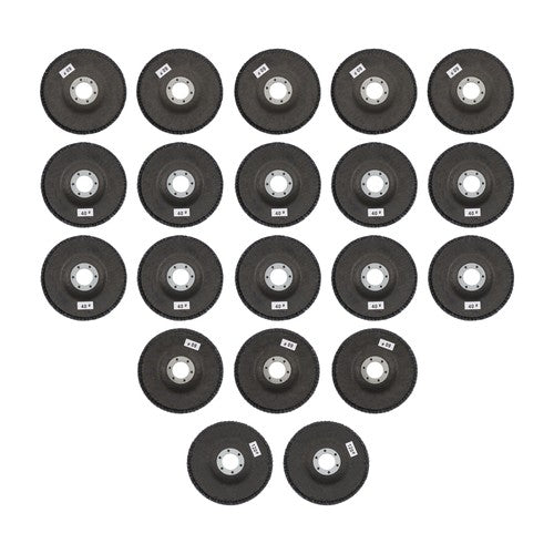DURAFORCE 20 PCS T29 Flap Discs 4.5" x 7/8" 40/60/80/120 Grit Angle Grinder Sanding Disc