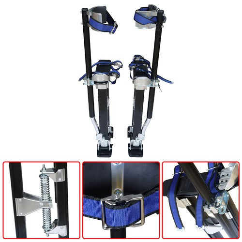 DURAFORCE 15" - 23" Adjustable Drywall Stilts Painters Walking Finishing Tools Black