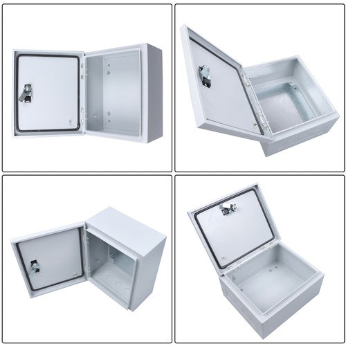 DURAFORCE 12x10x6" NEMA 4X Steel Electrical Box, IP56 Waterproof Lockable w/Mounting Plate