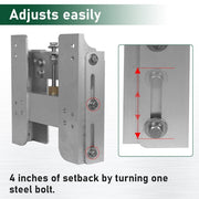DURAFORCE Adjustable 4'' Set Back Aluminum Jack Plate Tool Outboard Boat Motor For JPL4400