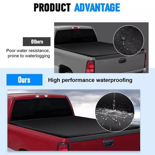 6.5FT Soft Roll Up Tonneau Cover for 07 13 Silverado Sierra 1500 2500HD 3500HD