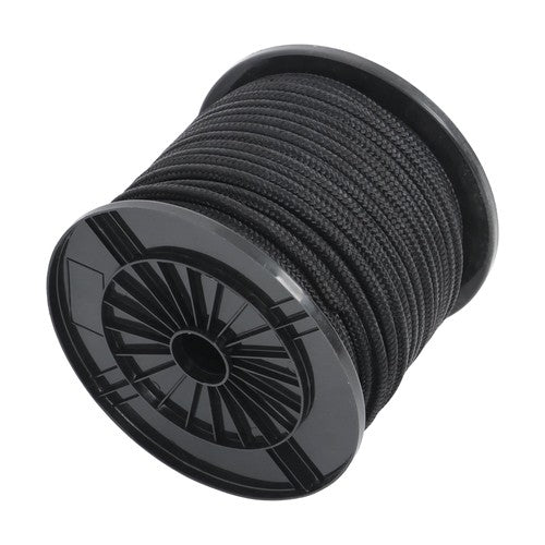 DURAFORCE 3/8in×250ft Nylon Solid Braid Rope High UV Abrasion Resistance Industrial Black