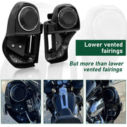 DURAFORCE Lower Vented Fairing 6.5" Speaker Box Pod For Harley Touring Electra Glide 14-24