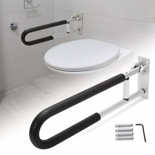 DURAFORCE Folding Handicap Grab Bars Rails Toilet Handrails Bathroom Support Safety Rail