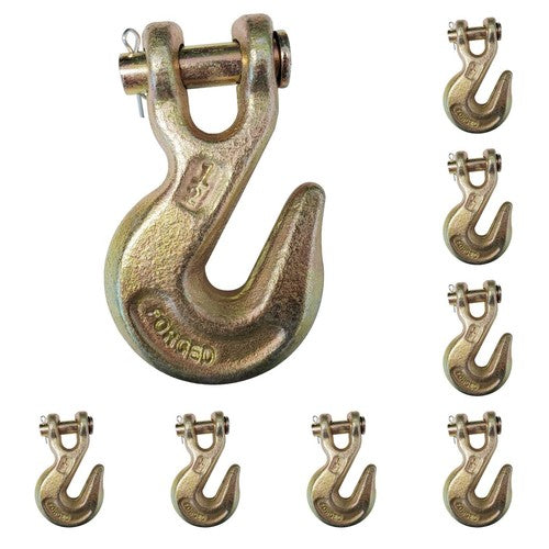 DURAFORCE 8 Pack G70 1/2" Clevis Grab Hooks Tow Chain Hook Flatbed Truck Trailer Tie Down
