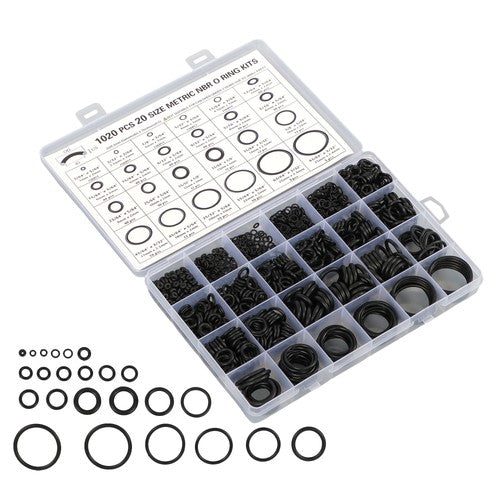 DURAFORCE 1020Pcs O Ring Kit Nitrile Rubber O Ring Assortment Set 20Size Resist Oil & Heat