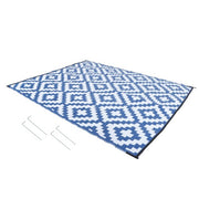 DURAFORCE 8x10FT Waterproof Foldable Outdoor Plastic Navy Blue White Carpet