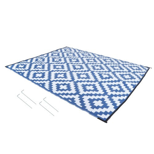 DURAFORCE 8x10FT Waterproof Foldable Outdoor Plastic Navy Blue White Carpet