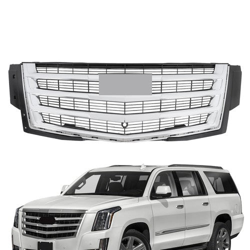 DURAFORCE Front Bumper Grille Plastic Chrome Fit For Cadillac Escalade 2015-2020