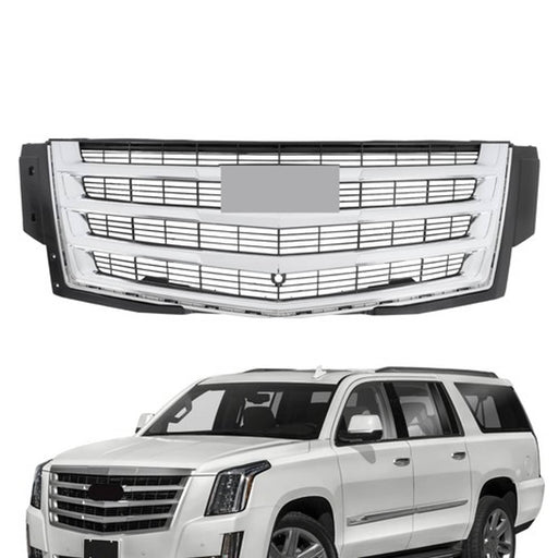 DURAFORCE Front Bumper Grille Plastic Chrome Fit For Cadillac Escalade 2015-2020