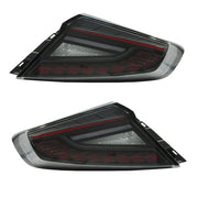 DURAFORCE Pair Rear LED Dynamic Tail Lights Clear Lens Red Bar For 2022-2025 Subaru WRX
