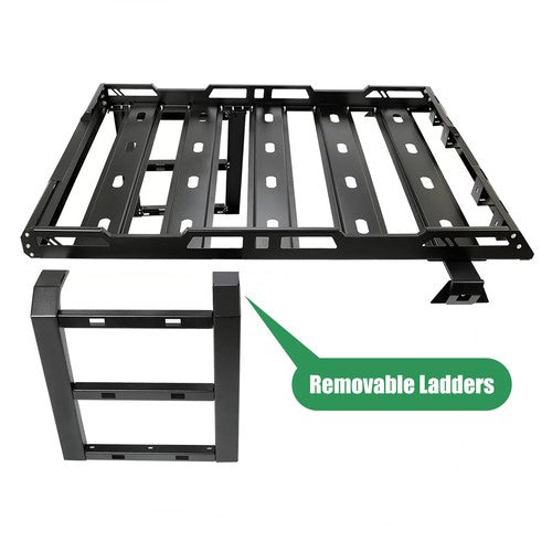 DURAFORCE Roof Rack Cargo Carrier Luggage W/ 2 Ladders For Jeep Wrangler JK 4-Door 2007-18