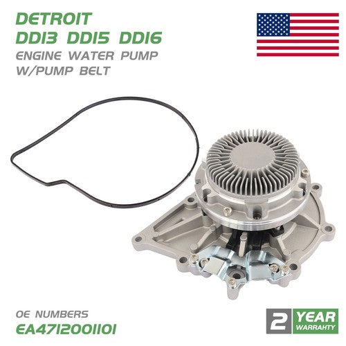 DURAFORCE For Detroit DD13 15 16 Variable Speed Water Pump W/Belt EA4722001601 A4712001101