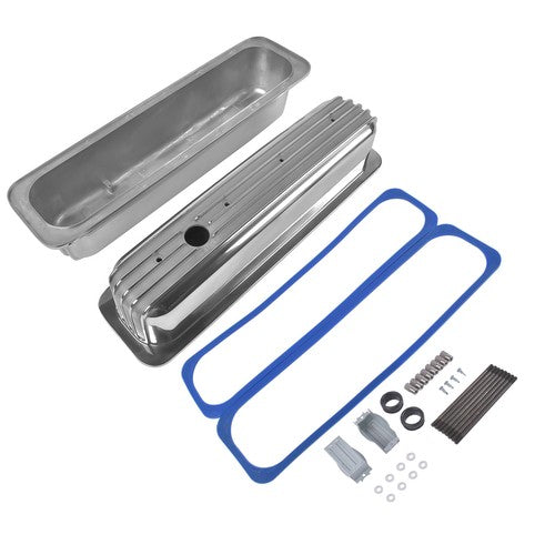 DURAFORCE Finned Aluminum Tall Valve Covers w/ Center Bolt for Chevy SBC 5.0L-5.7L 350 450