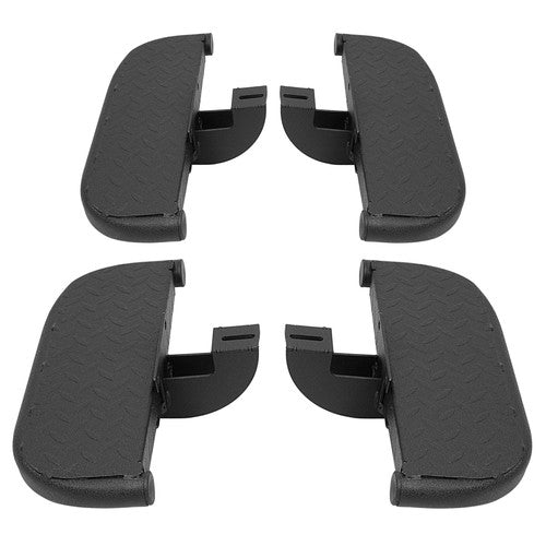 4Pcs Running Boards Side Hood Steps for 2007 2018 Jeep Wrangler JK Steel 4Dr
