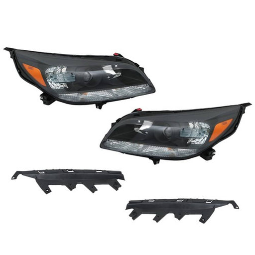 DURAFORCE Projector Headlights Halogen Black Housing For Chevy Malibu 2013-2016 Left&Right