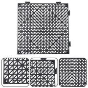 DURAFORCE 50Pack 12 x12in Interlocking Drainage Floor Tile Modular Interlocking Tile Black